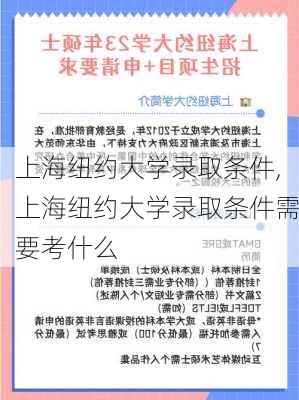 上海纽约大学录取条件,上海纽约大学录取条件需要考什么