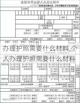 办理护照需要什么材料,个人办理护照需要什么材料