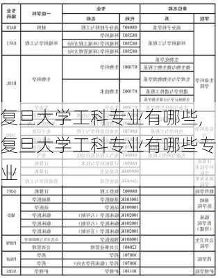 复旦大学工科专业有哪些,复旦大学工科专业有哪些专业