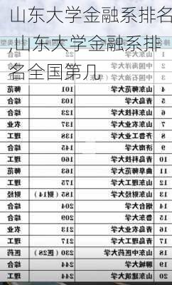 山东大学金融系排名,山东大学金融系排名全国第几