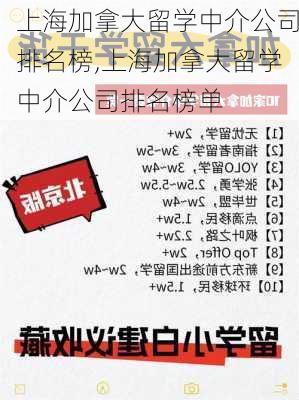 上海加拿大留学中介公司排名榜,上海加拿大留学中介公司排名榜单