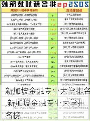 新加坡金融专业大学排名,新加坡金融专业大学排名榜