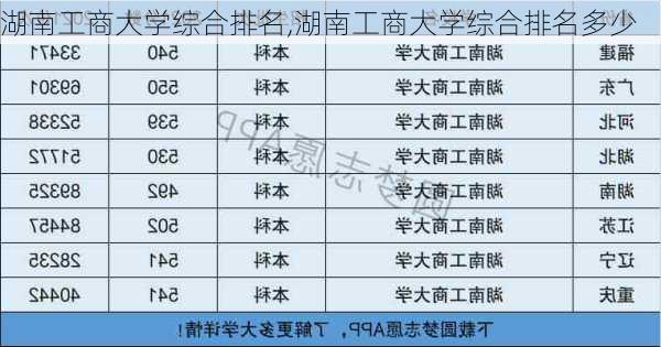 湖南工商大学综合排名,湖南工商大学综合排名多少