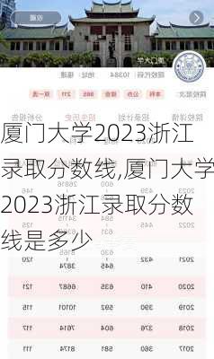 厦门大学2023浙江录取分数线,厦门大学2023浙江录取分数线是多少