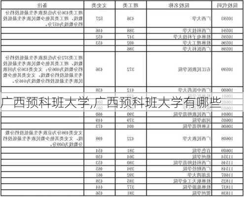 广西预科班大学,广西预科班大学有哪些