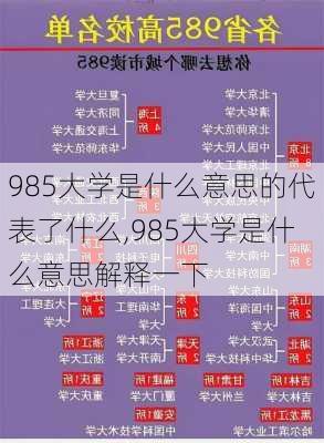 985大学是什么意思的代表了什么,985大学是什么意思解释一下