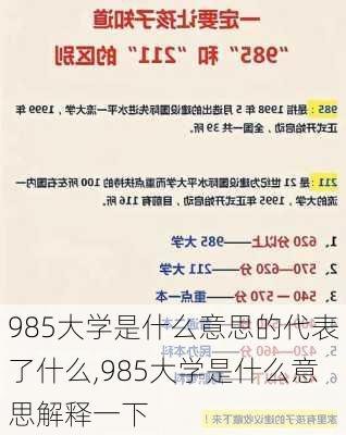 985大学是什么意思的代表了什么,985大学是什么意思解释一下