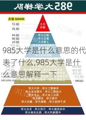 985大学是什么意思的代表了什么,985大学是什么意思解释一下