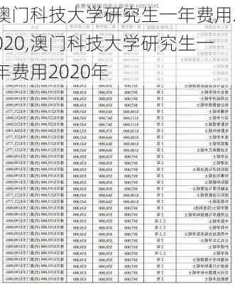 澳门科技大学研究生一年费用2020,澳门科技大学研究生一年费用2020年