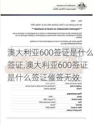 澳大利亚600签证是什么签证,澳大利亚600签证是什么签证催签无效