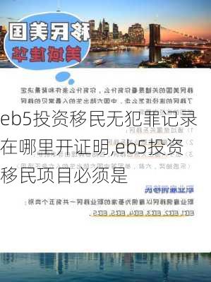 eb5投资移民无犯罪记录在哪里开证明,eb5投资移民项目必须是