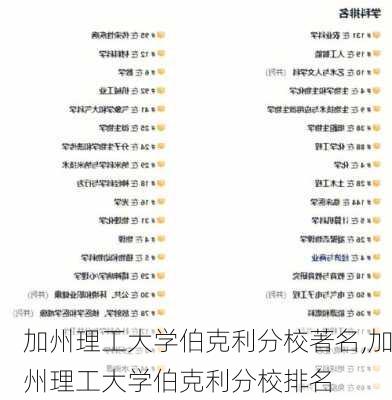 加州理工大学伯克利分校著名,加州理工大学伯克利分校排名