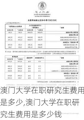 澳门大学在职研究生费用是多少,澳门大学在职研究生费用是多少钱