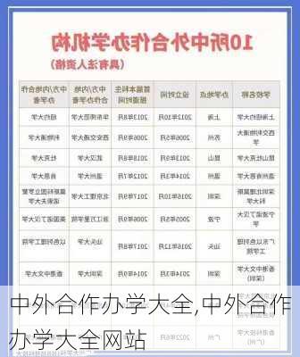 中外合作办学大全,中外合作办学大全网站