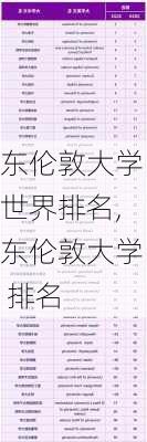 东伦敦大学世界排名,东伦敦大学 排名