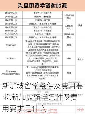 新加坡留学条件及费用要求,新加坡留学条件及费用要求是什么