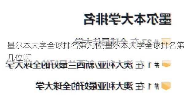 墨尔本大学全球排名第几位,墨尔本大学全球排名第几位啊