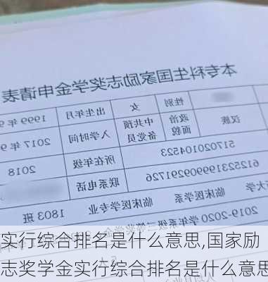 实行综合排名是什么意思,国家励志奖学金实行综合排名是什么意思