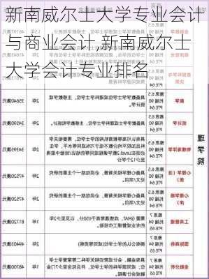 新南威尔士大学专业会计与商业会计,新南威尔士大学会计专业排名