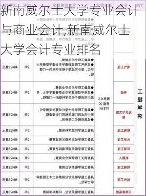 新南威尔士大学专业会计与商业会计,新南威尔士大学会计专业排名