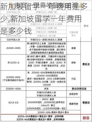 新加坡留学一年费用是多少,新加坡留学一年费用是多少钱