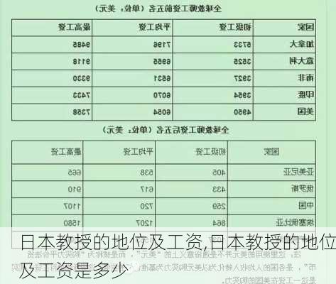 日本教授的地位及工资,日本教授的地位及工资是多少