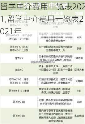 留学中介费用一览表2021,留学中介费用一览表2021年