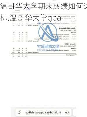 温哥华大学期末成绩如何达标,温哥华大学gpa