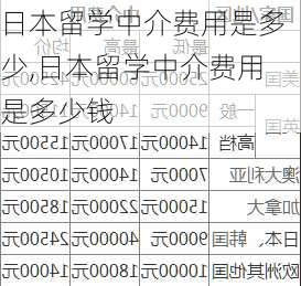 日本留学中介费用是多少,日本留学中介费用是多少钱