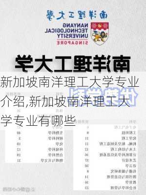 新加坡南洋理工大学专业介绍,新加坡南洋理工大学专业有哪些