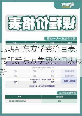 昆明新东方学费价目表,昆明新东方学费价目表最新