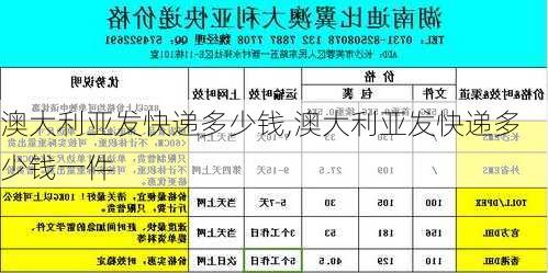 澳大利亚发快递多少钱,澳大利亚发快递多少钱一件