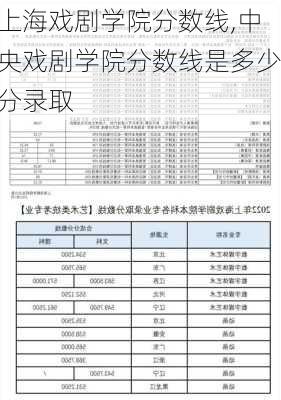 上海戏剧学院分数线,中央戏剧学院分数线是多少分录取