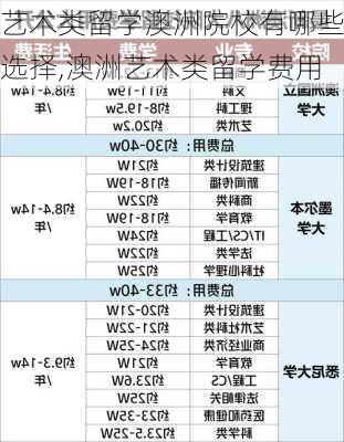 艺术类留学澳洲院校有哪些选择,澳洲艺术类留学费用