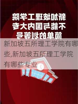 新加坡五所理工学院有哪些,新加坡五所理工学院有哪些专业