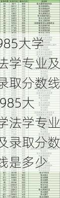 985大学法学专业及录取分数线,985大学法学专业及录取分数线是多少