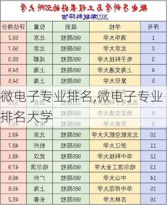 微电子专业排名,微电子专业排名大学