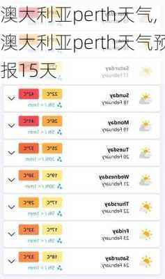 澳大利亚perth天气,澳大利亚perth天气预报15天