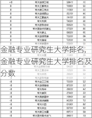 金融专业研究生大学排名,金融专业研究生大学排名及分数