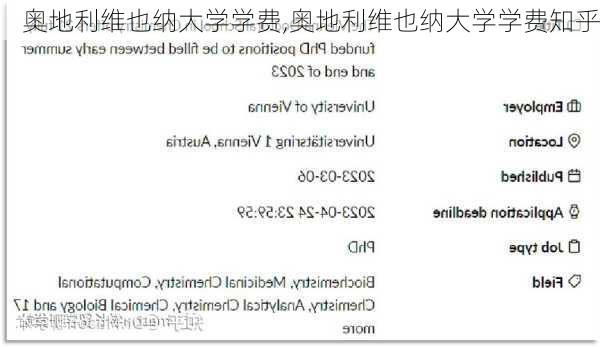 奥地利维也纳大学学费,奥地利维也纳大学学费知乎