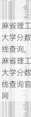 麻省理工大学分数线查询,麻省理工大学分数线查询官网