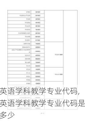 英语学科教学专业代码,英语学科教学专业代码是多少