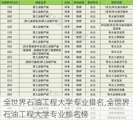 全世界石油工程大学专业排名,全世界石油工程大学专业排名榜