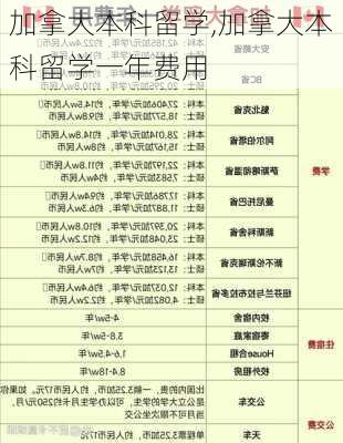 加拿大本科留学,加拿大本科留学一年费用