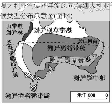 澳大利亚气候图洋流风向,读澳大利亚气候类型分布示意图(图14)