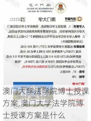 澳门大学法学院博士授课方案,澳门大学法学院博士授课方案是什么