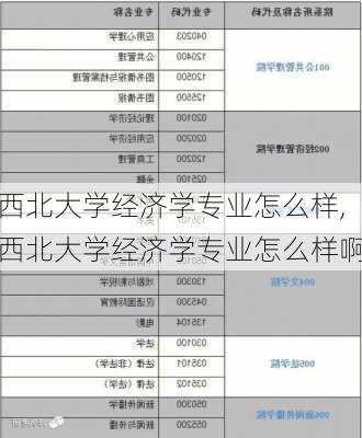 西北大学经济学专业怎么样,西北大学经济学专业怎么样啊