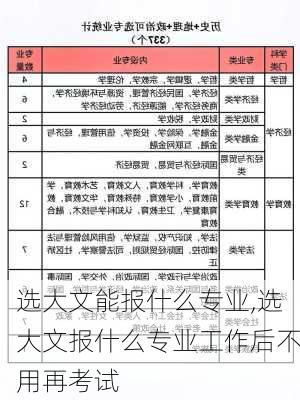 选大文能报什么专业,选大文报什么专业工作后不用再考试