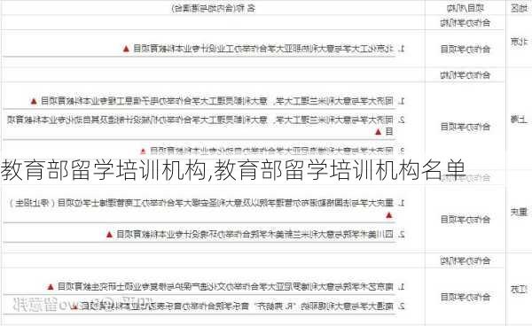 教育部留学培训机构,教育部留学培训机构名单