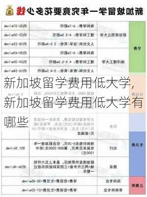 新加坡留学费用低大学,新加坡留学费用低大学有哪些